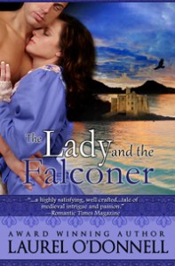 Romance novel ebook cover for The Lady and the Falconer by Laurel O'Donnell